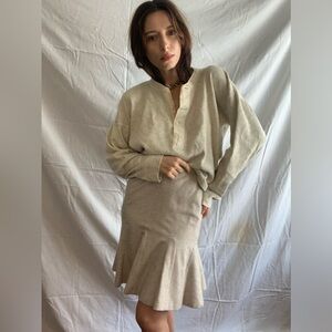 Alexander McQueen Cream Cashmere Skirt